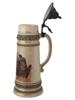 LARGE GERMAN PORCELAIN AND PEWTER BEER STEIN PIC-4