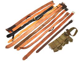 LARGE COLLECTION OF ASSORTED MILITARY LEATHER BELTS