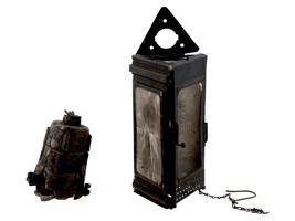 WWI ALLIED FOLDING TRENCH LANTERN AND ATTENUATOR