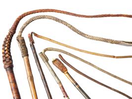 COLLECTION OF ASSORTED RIDING CROPS AND EGEE WHIPS