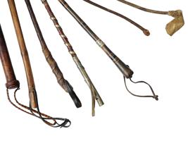 COLLECTION OF ASSORTED RIDING CROPS AND EGEE WHIPS