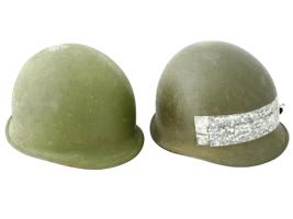 LOT OF TWO US MILITARY M1 COMBATANT ARMY HELMETS