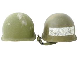 LOT OF TWO US MILITARY M1 COMBATANT ARMY HELMETS