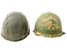 LOT OF TWO US MILITARY M1 COMBATANT ARMY HELMETS