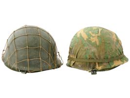 LOT OF TWO US MILITARY M1 COMBATANT ARMY HELMETS