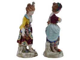 ANTIQUE 18TH C ENGLISH CHELSEA PORCELAIN FIGURINES