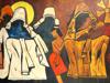 M.F. HUSAIN INDIAN OIL PAINTING MOTHER THERESA PIC-1