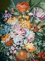 VINTAGE BELGIAN STILL LIFE W FLOWERS WALL TAPESTRY