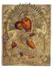 ANTIQUE RUSSIAN ICON MOTHER OF GOD IN SILVER RIZA PIC-0