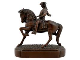 AMERICAN BRONZE EQUESTRIAN FIGURINE OF PAUL REVERE