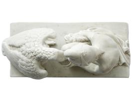 ANTIQUE PARIAN PORCELAIN FIGURE GANIMED AND THE EAGLE