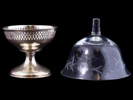 ANTIQUE AMERICAN SILVER AND GLASS DESSERT CUPS