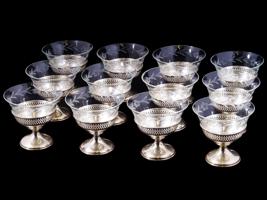 ANTIQUE AMERICAN SILVER AND GLASS DESSERT CUPS