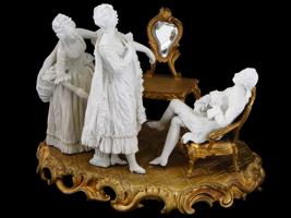 19TH C NAPOLEON III SEVRES BISCUIT PORCELAIN GROUP