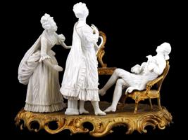 19TH C NAPOLEON III SEVRES BISCUIT PORCELAIN GROUP