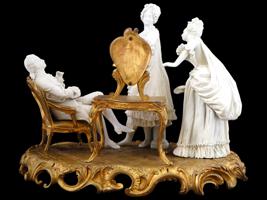 19TH C NAPOLEON III SEVRES BISCUIT PORCELAIN GROUP