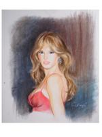 PORTRAIT OF MELANIA TRUMP PASTEL PAINTING SIGNED