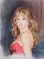 PORTRAIT OF MELANIA TRUMP PASTEL PAINTING SIGNED