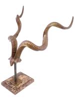 BRONZE HORNS FIGURE BY MAITLAND SMITH WITH MARBLE BASE