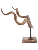 BRONZE HORNS FIGURE BY MAITLAND SMITH WITH MARBLE BASE