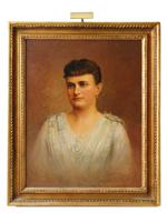 ANTIQUE 19TH C AMERICAN FEMALE PORTRAIT PAINTING