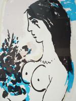 AFTER MARC CHAGALL FEMALE NUDE COLOR LITHOGRAPH