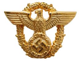 WWII NAZI GERMAN 2ND PATTERN GENERAL POLICE CAP BADGE