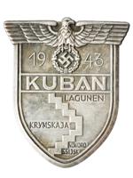 WWII NAZI GERMAN KUBAN SHIELD MILITARY BADGE