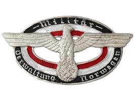 WWII NAZI GERMAN MILITARY ADMINISTRATION NORWAY BADGE