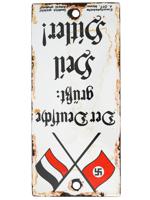 WWII NAZI GERMAN NSDAP ENAMEL PROPAGANDA STREET SIGN