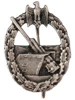 WWII NAZI GERMAN NAVAL ARTILLERY KRIEGSMARINE BADGE