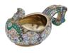 RUSSIAN GILT SILVER CLOISONNE ENAMEL PAN SLAVIC KOVSH PIC-0