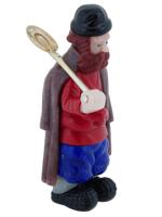 RUSSIAN CARVED HARDSTONE FARMER FIGURE WITH SHOVEL
