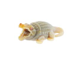 RUSSIAN CARVED AGATE GEM STONES CROCODILE FIGURINE