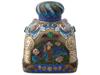 RUSSIAN SILVER ENAMEL TEA CADDY SET W GEM STONES PIC-1