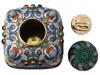 RUSSIAN SILVER ENAMEL TEA CADDY SET W GEM STONES PIC-6