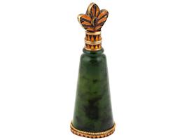 RUSSIAN SILVER ENAMEL NEPHRITE JADE PERFUME BOTTLE