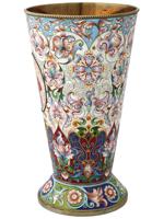 LARGE RUSSIAN 84 GILT SILVER ENAMEL PRESENTATION CUP