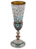 TALL RUSSIAN SILVER GILT CLOISONNE ENAMEL GOBLET PIC-0