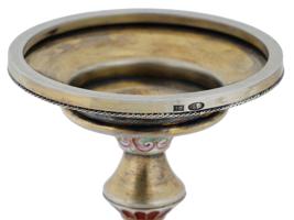 TALL RUSSIAN SILVER GILT CLOISONNE ENAMEL GOBLET