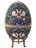 LARGE RUSSIAN SILVER ENAMEL EGG CASE W GEM STONES PIC-2