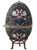 LARGE RUSSIAN SILVER ENAMEL EGG CASE W GEM STONES PIC-3