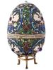 LARGE RUSSIAN SILVER ENAMEL EGG CASE W GEM STONES PIC-1