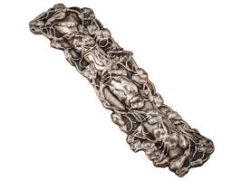 RUSSIAN JUDAICA 84 SILVER EMBOSSED FLORAL MEZUZAH