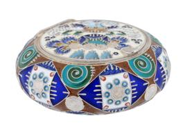 RUSSIAN 88 SILVER AND CLOISONNE ENAMEL PILL BOX