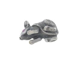 RUSSIAN 84 SILVER RAT FIGURINE W GEM STONE EYES