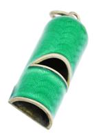 RUSSIAN SILVER GUILLOCHE ENAMEL GREEN WHISTLE