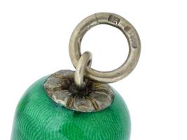 RUSSIAN SILVER GUILLOCHE ENAMEL GREEN WHISTLE