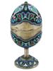 RUSSIAN 84 SILVER ENAMEL FOOTED EASTER EGG CASKET PIC-1