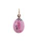 RUSSIAN 14K GOLD MOUNTED RHODONITE EGG PENDANT PIC-1